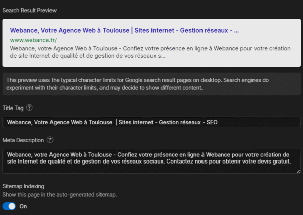 Auto-Generated Site Search Results Preview
